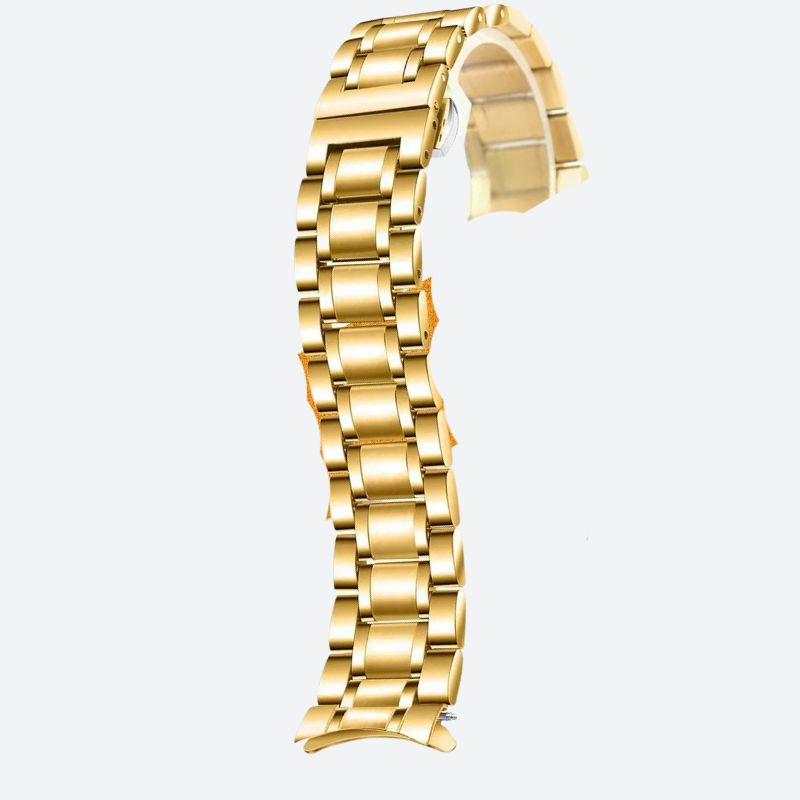 Złota bransoleta do zegarka 20 mm ze stali nierdzewnej o splocie ogniwkowym