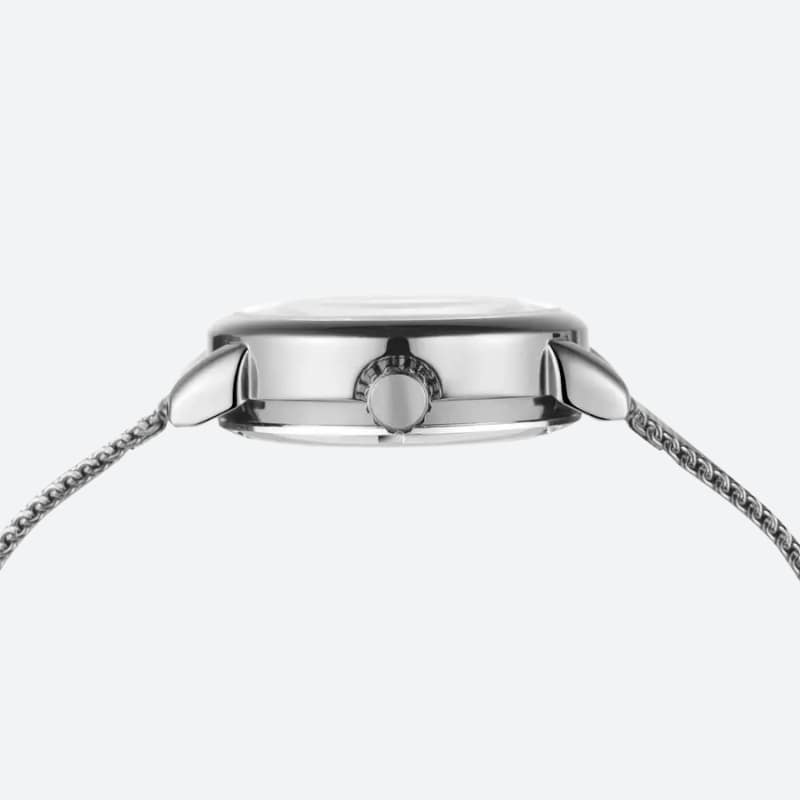 Klasyczny damski zegarek na stalowej siatkowej bransolecie