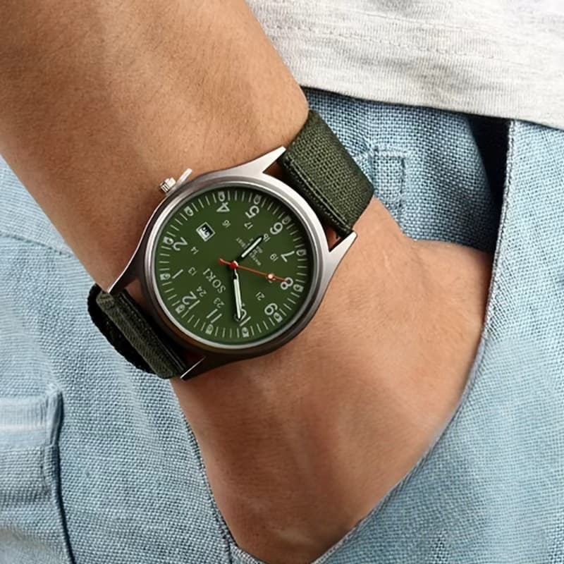 męski zegarek wojskowy - Montre Vintage Homme