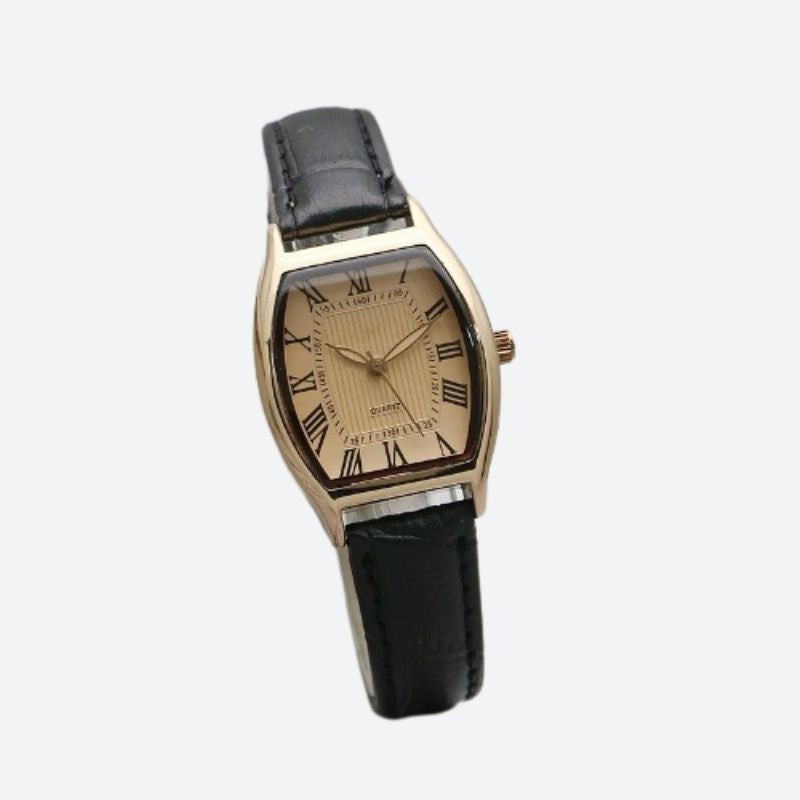 Montre vintage femme Étanche Tonneau - Noir - Montre Vintage Femme