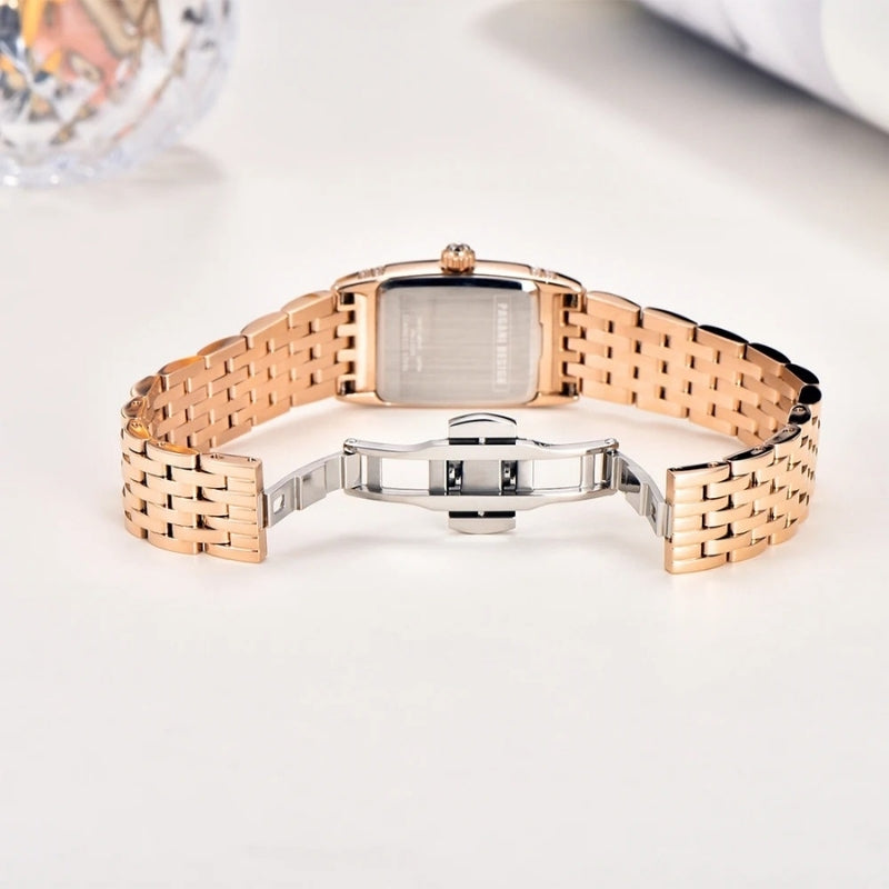 prostokątny zegarek damski - Montre Vintage Femme