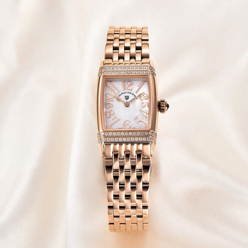 prostokątny zegarek damski - Montre Vintage Femme