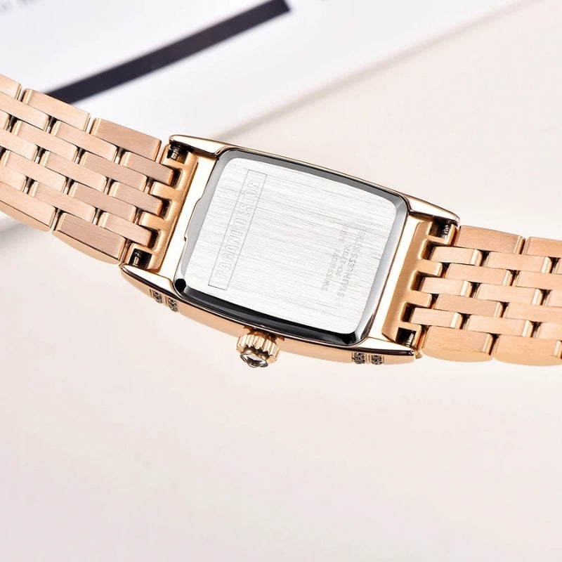 prostokątny zegarek damski - Montre Vintage Femme
