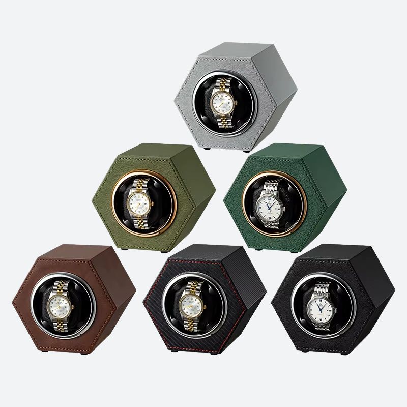 Remontoir automatique USB Cuir Hexagonal - Remontoir Montre Automatique