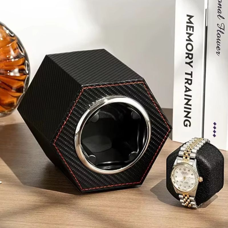 Remontoir automatique USB Cuir Hexagonal - Remontoir Montre Automatique
