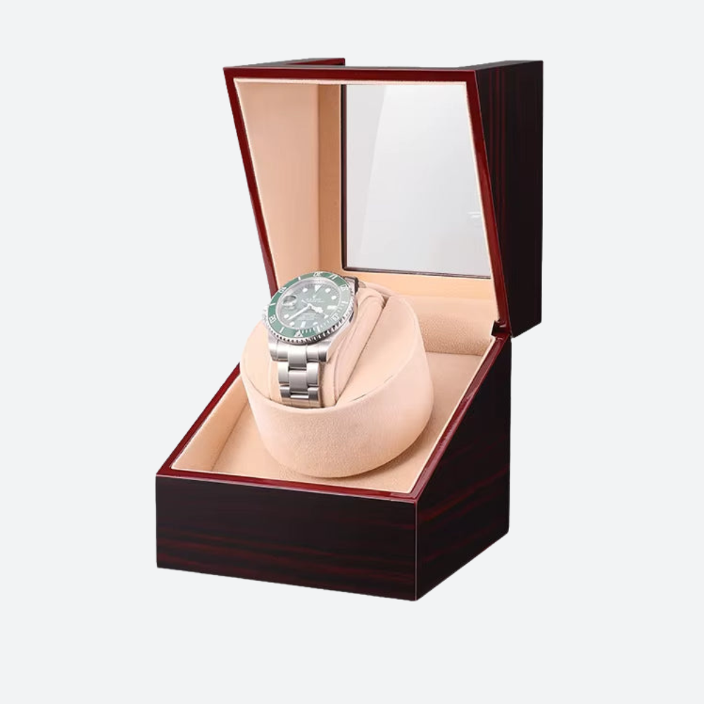 rotomat na 1 zegarek - Ciemne drewno - Remontoir Montre Automatique
