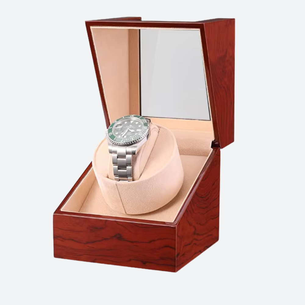 rotomat na 1 zegarek - Czerwone drewno - Remontoir Montre Automatique