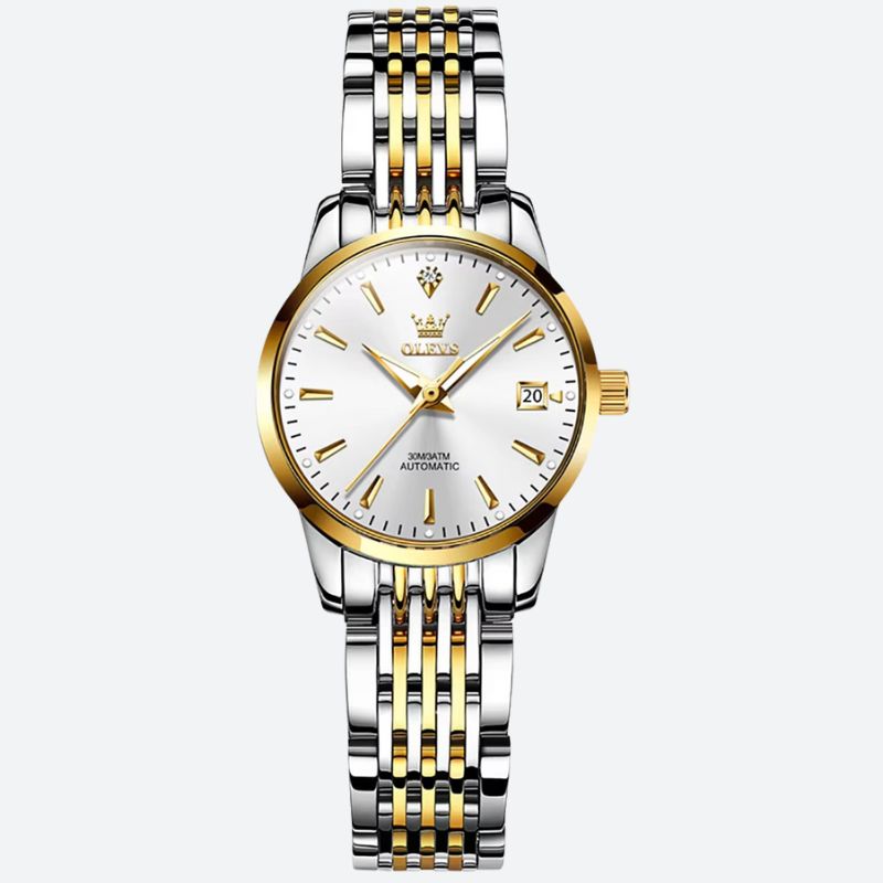 Elegancki damski zegarek mechaniczny Orexis dwutonowy stal i złoto