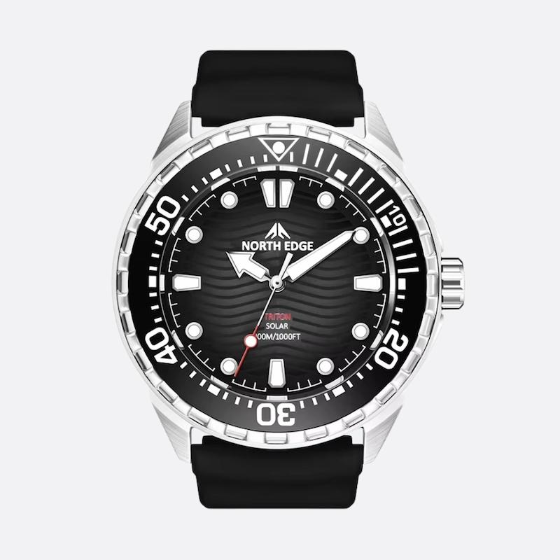 Zegarek męski North Edge z czarnym paskiem i tarczą, wodoodporny