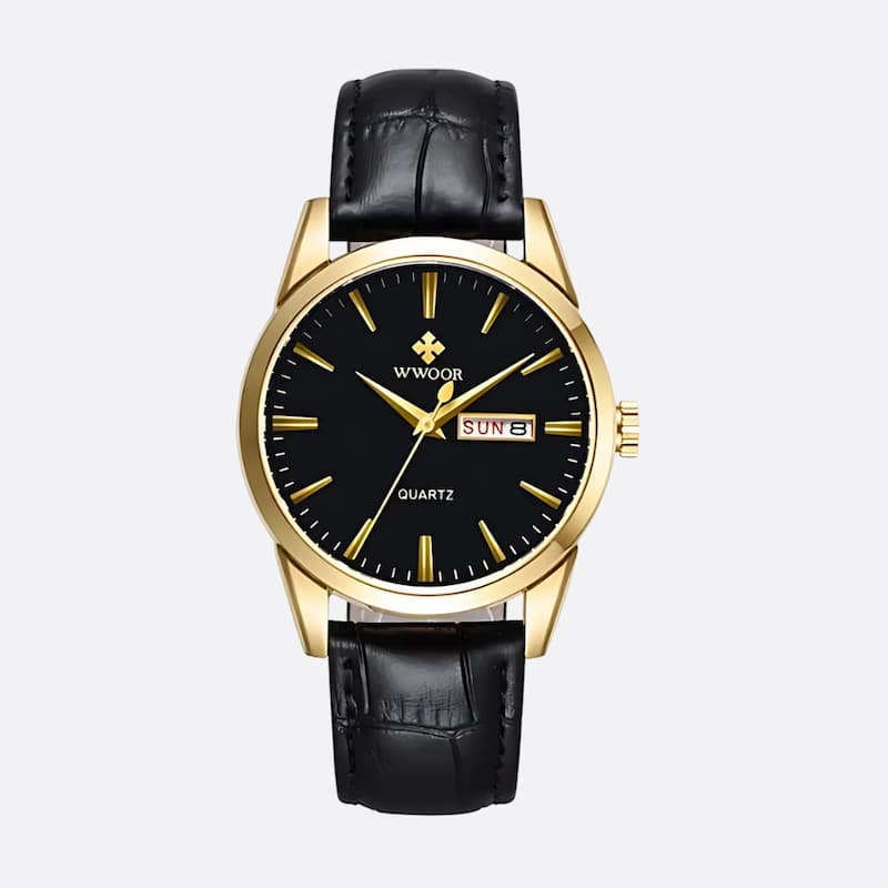 zegarek vintage meski - Złoty i Czarny - Montre Vintage Homme